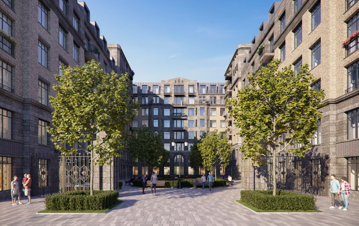 Благоустроенный двор жилого комплекса, Петроградский район